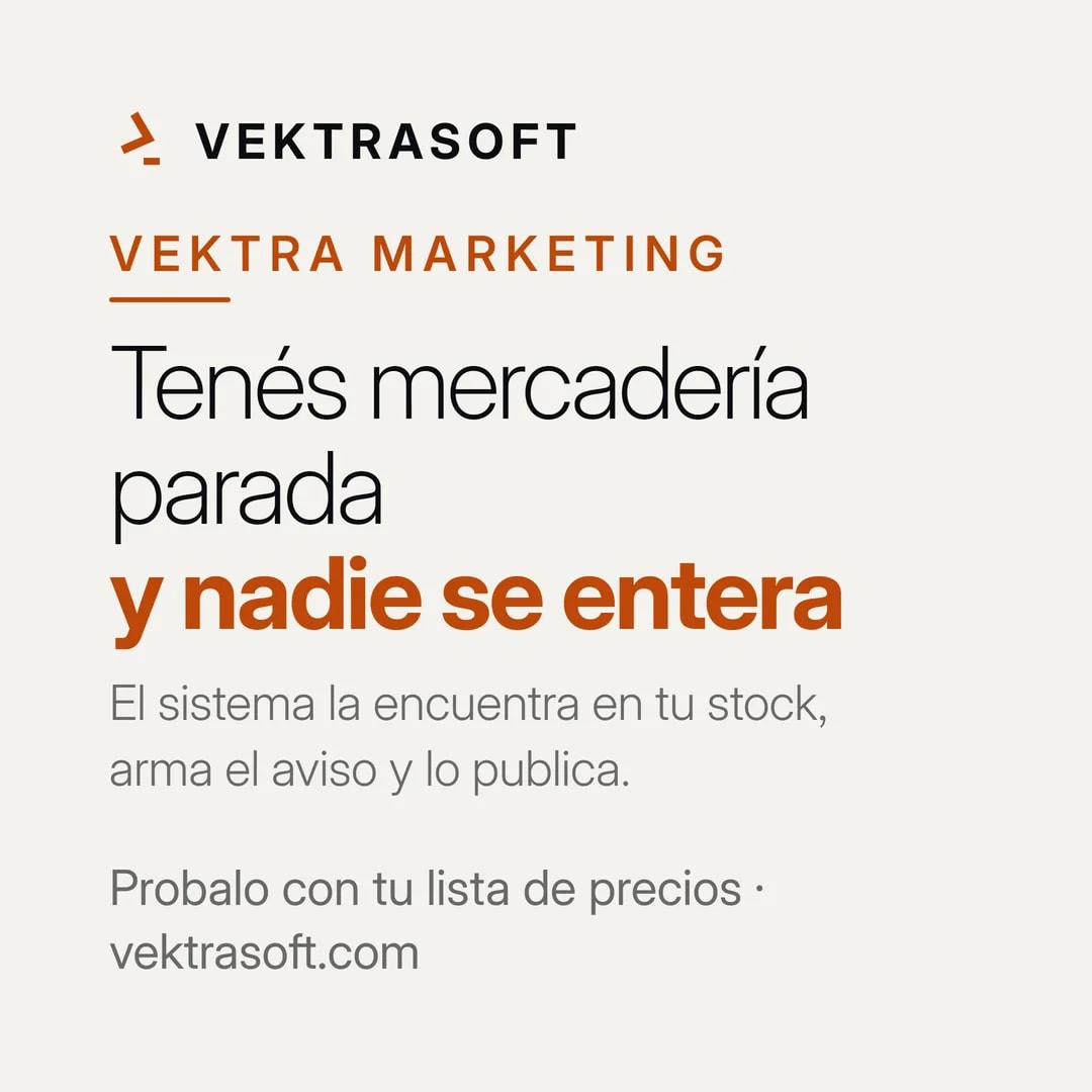 Pieza de la campaña de VektraSoft: La mercadería parada